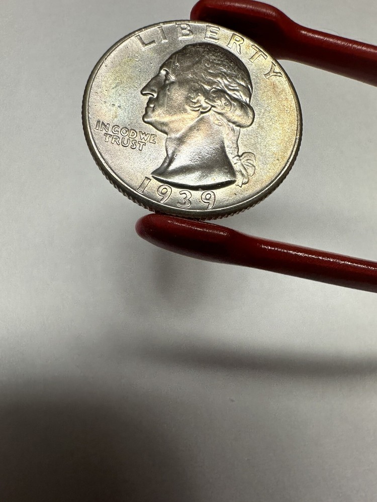 1939 Washington Quarter - Uncirculated - Subtle Rainbow Toning Toned