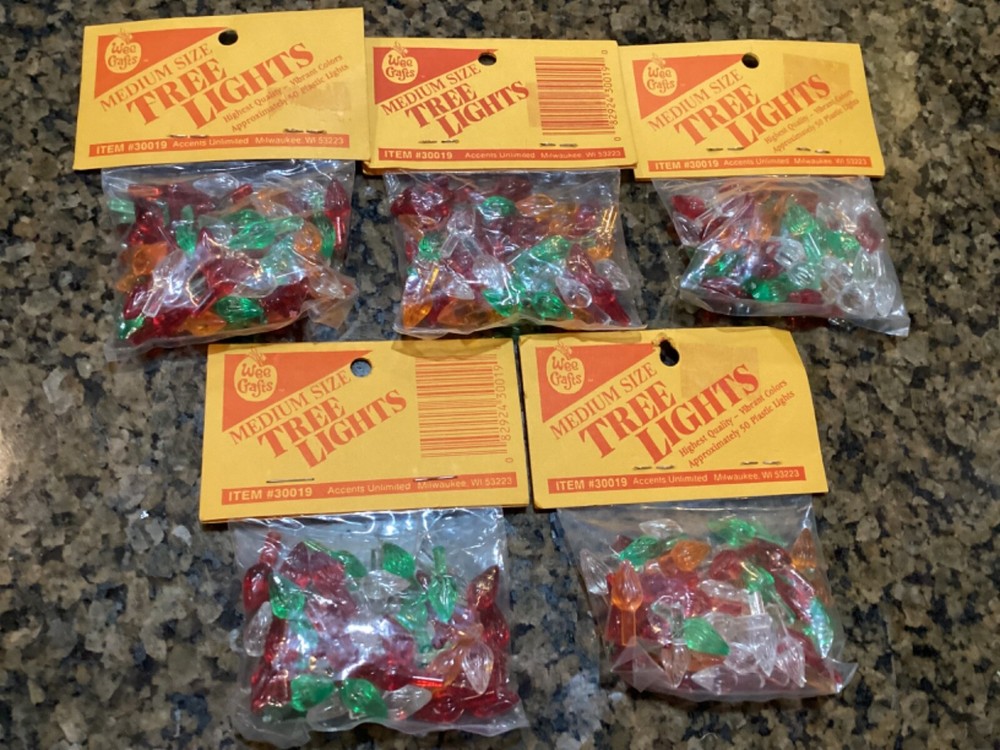 Vintage Ceramic Christmas Tree Lights Wee Crafts Medium Size Replacements NOS