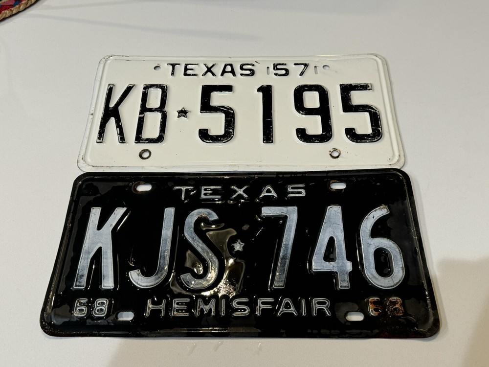 Texas license plates, 1957 & 1963!