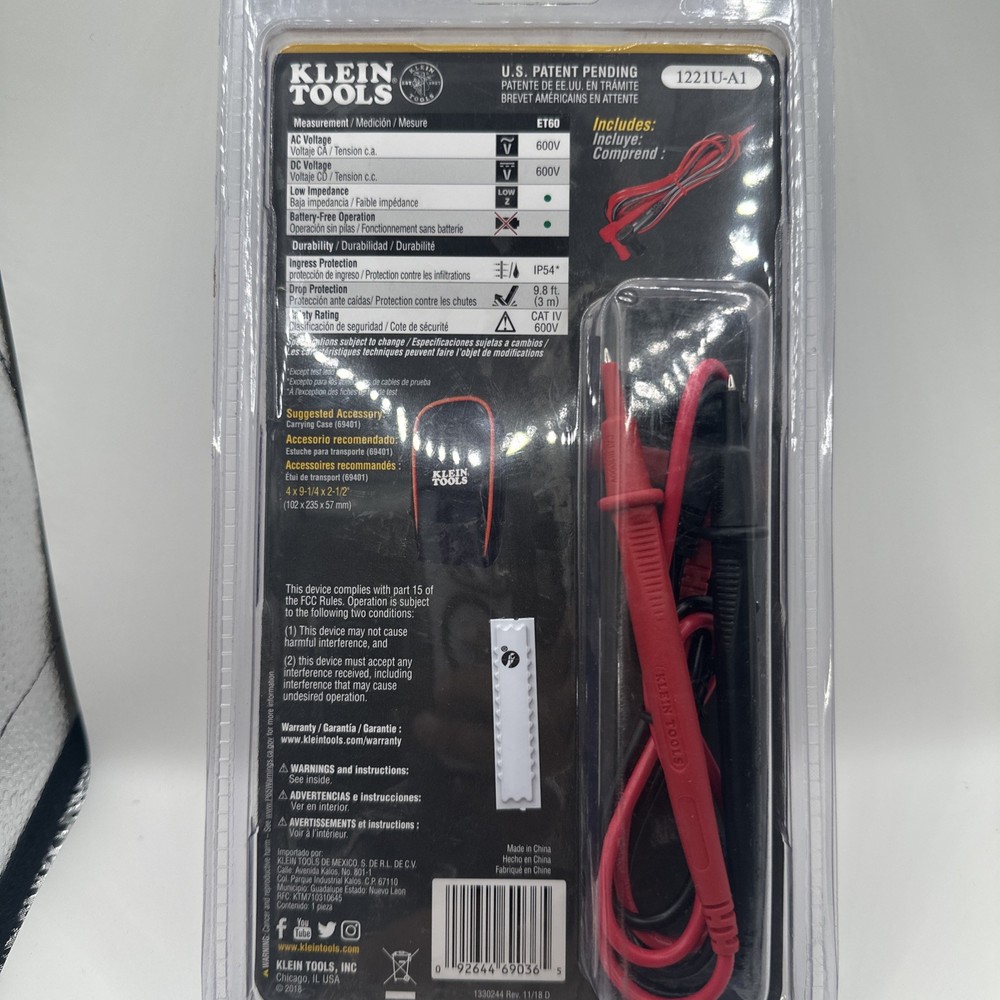 Klein Tools ET60 Electronic AC/DC Voltage Tester Great Tool For Quick Testing