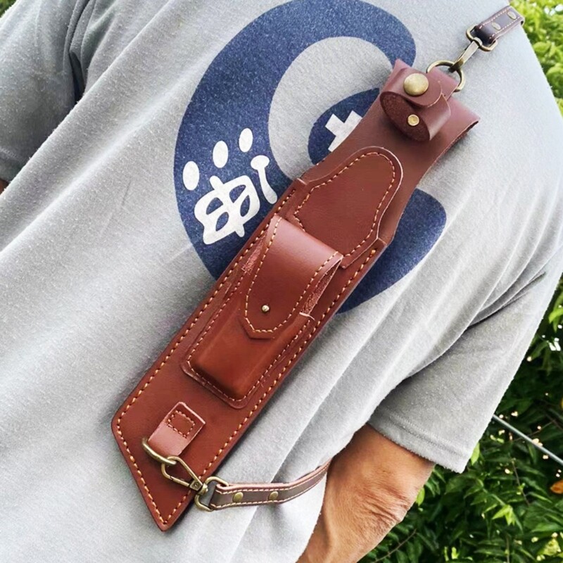 PU Leather Cutter Sheath Multi Layer PU Leather Holsters Back Hanging Cutter