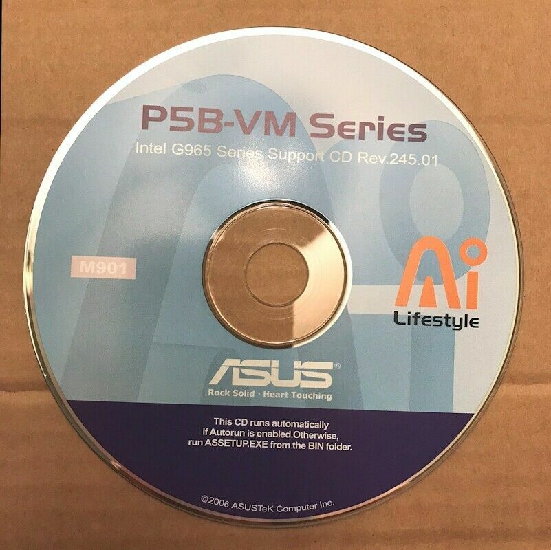 Asus P5B-VM Series Drivers Intel G965 Support CD Rev.245.01 Disc + User Manual