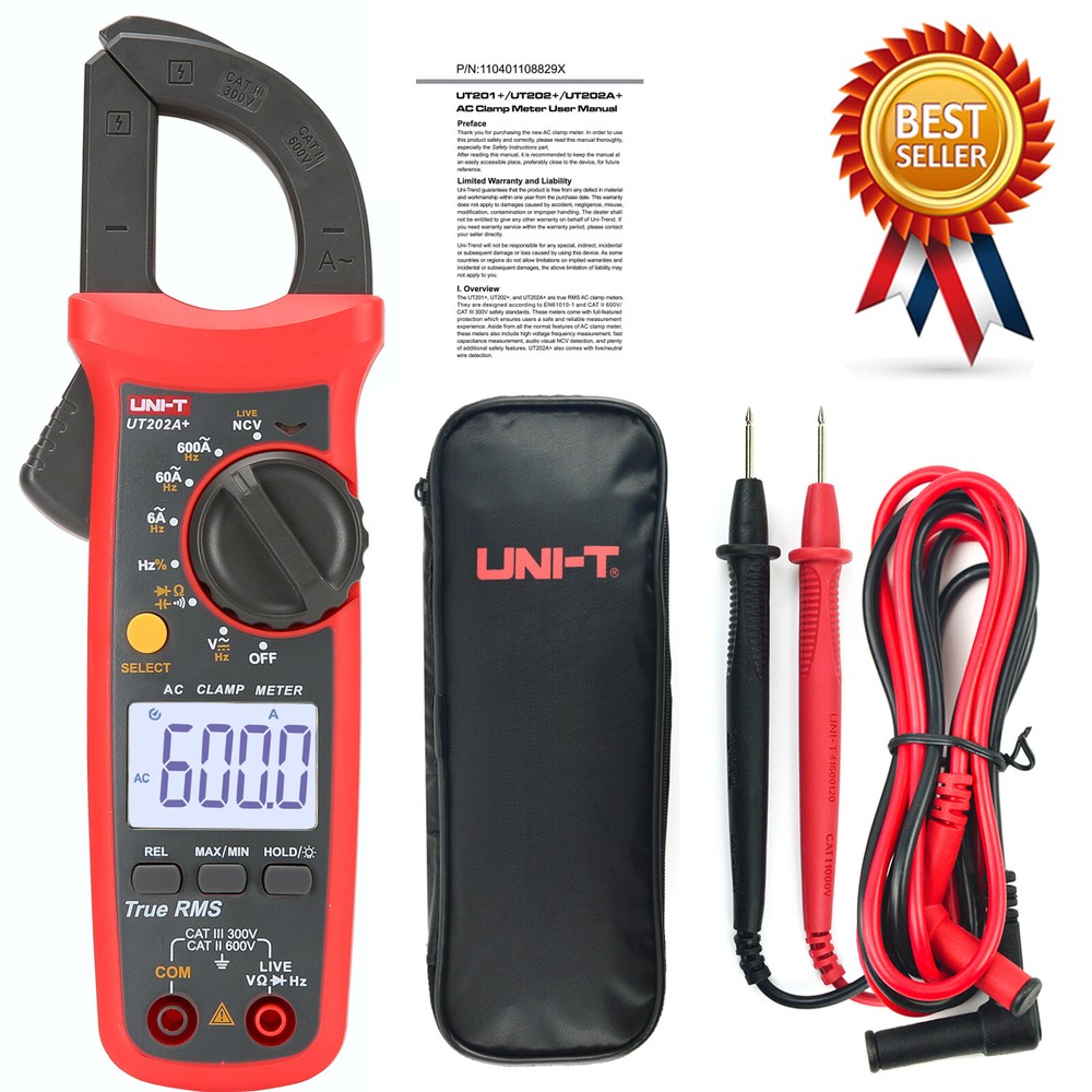 UNI-T UT202A+ Digital Clamp Meter ,NCV ,True RMS,Continuity Test✦Kd