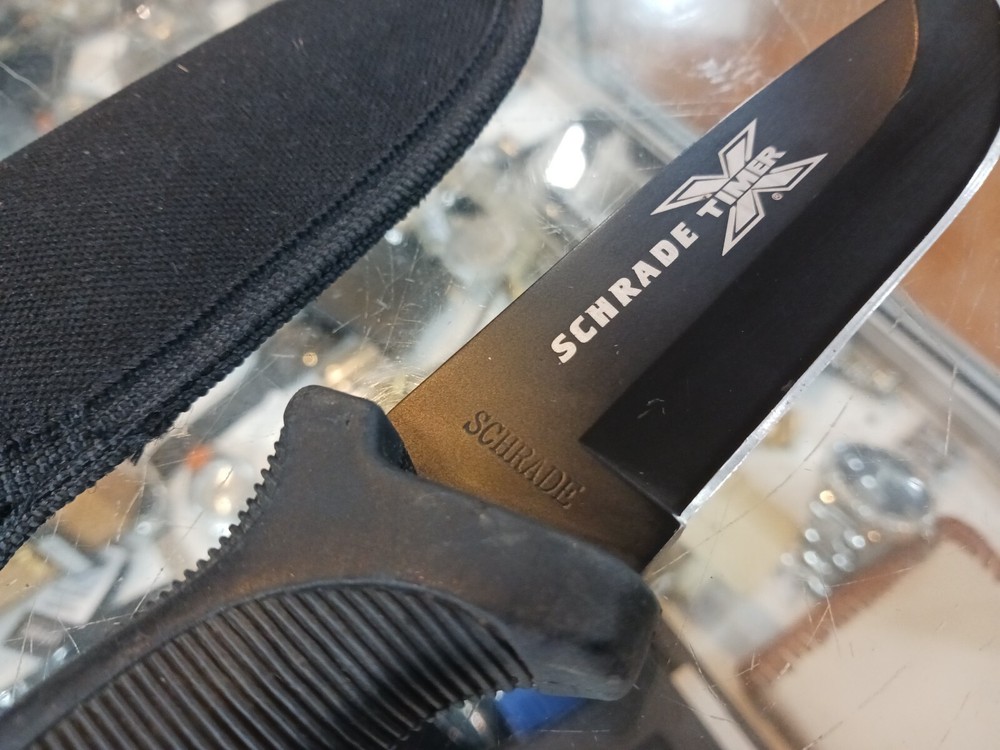 SCHRADE X TIMER DROP POINT KNIFE 4 1/4" FIXED BLADE - XT2B