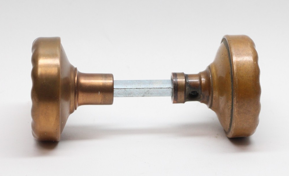 Antique 1890s Reading Bronze Rococo Passage Door Knobs