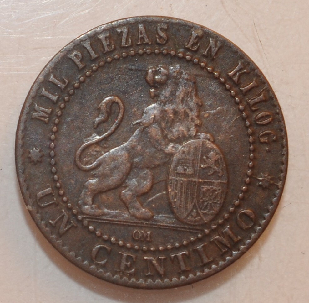 1870 OM Spain Un Centimo