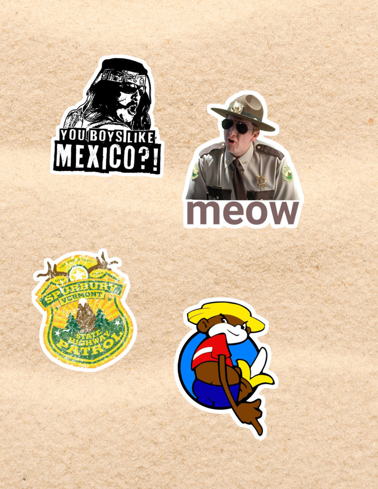 Super Troopers 2000's Movie 4pc Sticker Pack