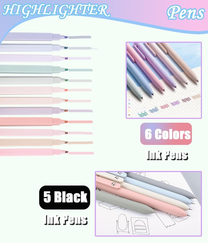 Bible Study Supplies Kit Journaling set with Tabs & Highlighter Pink