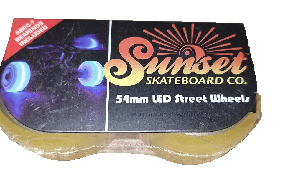 SUNSET 54mm SKATEBOARD LED STREET WHEELS-[2 PACK]