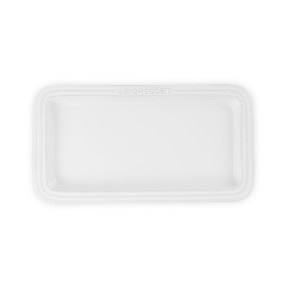 Le Creuset Rectangular Plate 25cm 10" White Stoneware Serving Platter Japan New