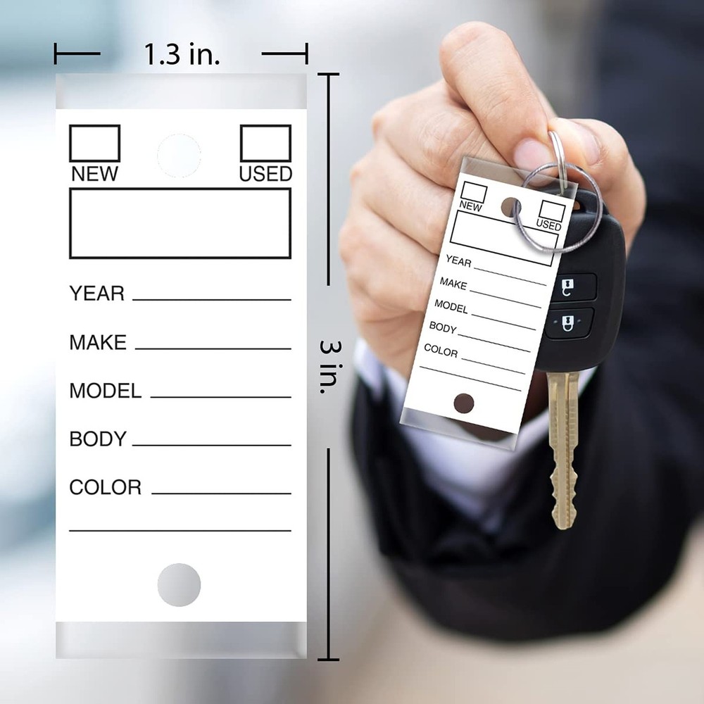 Versa-Tags 250 Per Box, Self-Protecting Paper Key Tags with Chrome-Plated Spl...
