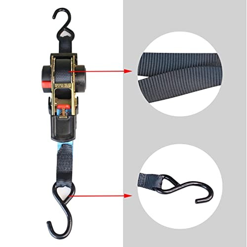 ANLULOAD Retractable Ratchet Strap(1 in x 11.5 ft),Ratchet Tie Down Strap for