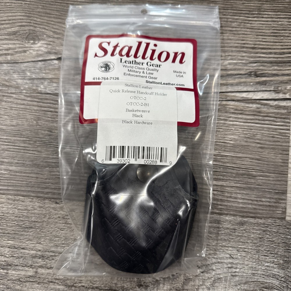 Stallion Leather Gear Quick Release Handcuff Holder Basketweave