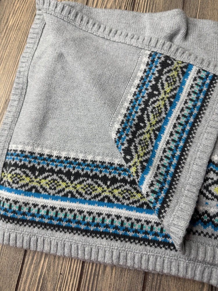 Carters Gray Fair Isle Blanket Sweater