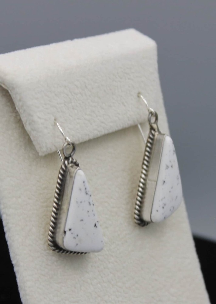 White Buffalo and Sterling Silver Earrings