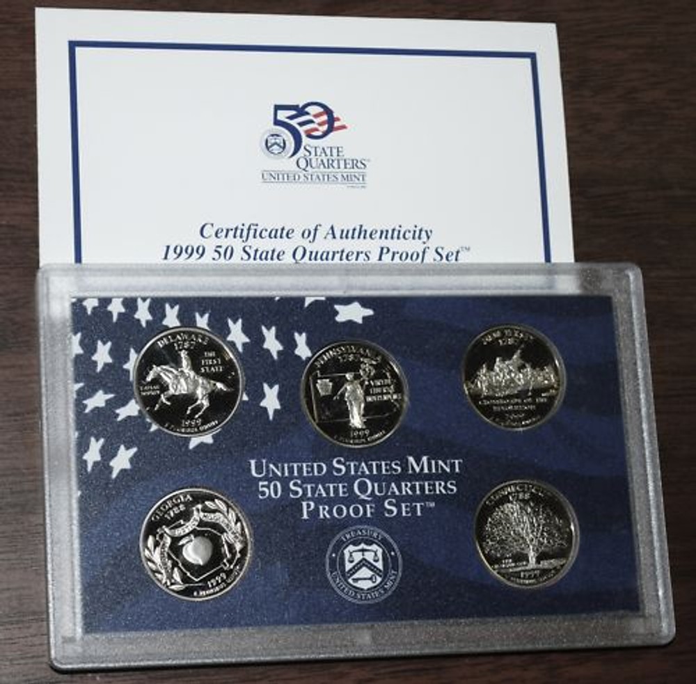 1999-s Clad QUARTERS Proof Set in original BLUE box