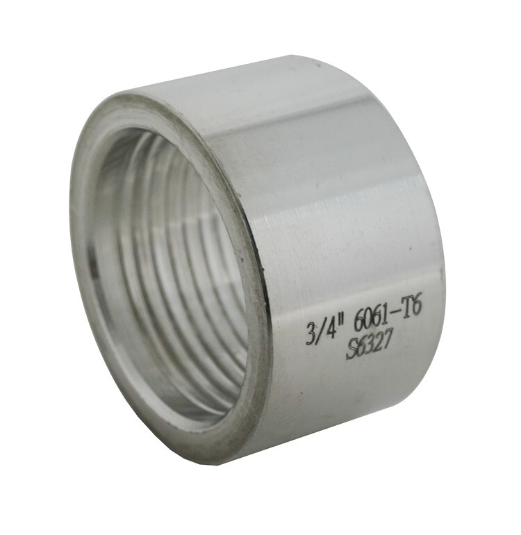 .75" 3/4" NPT Aluminum 6061 Threaded Half Coupling Weld Pipe Fitting Bung - 150#