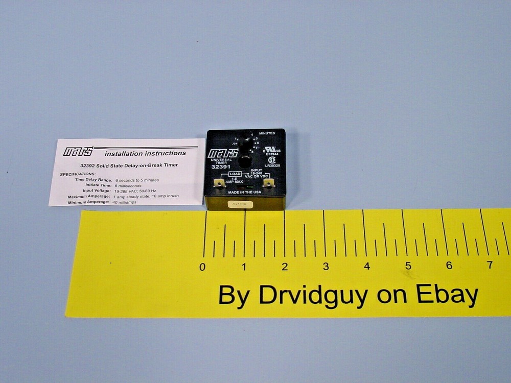 *Mars 685744-32391 Solid State Delay Timer; Delay-On-Make; 19-240V; 32391