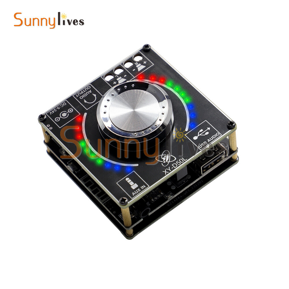 50W+50W Stereo Bluetooth Audio Digital Power Amplifier Board Module APP Control