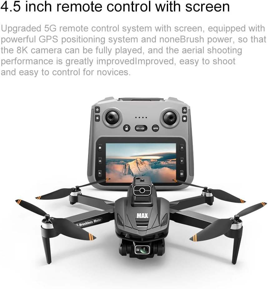 GPS Drone with 4K Camera, 4.5" LCD Display Screen Controller- 3,280Ft RC Range,