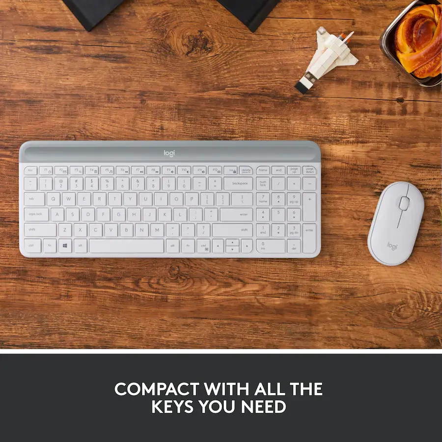 Logitech MK470 Full-size Wireless Scissor Keyboard and Mouse Bundle for Window