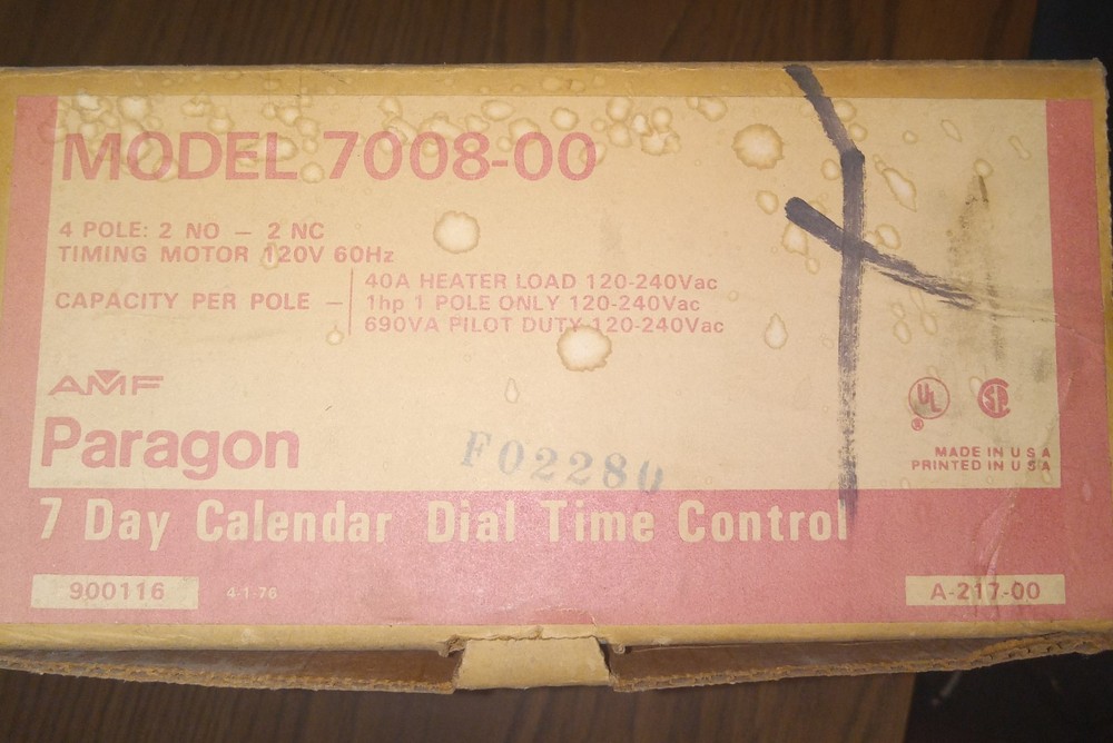 PARAGON CONTROL  TIMER  Model 7008-00