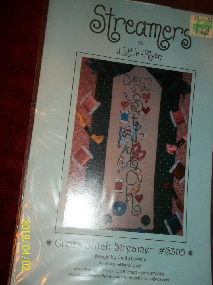 ^2 QTY CROSS STITCH PATTERN STREAMERS NEW
