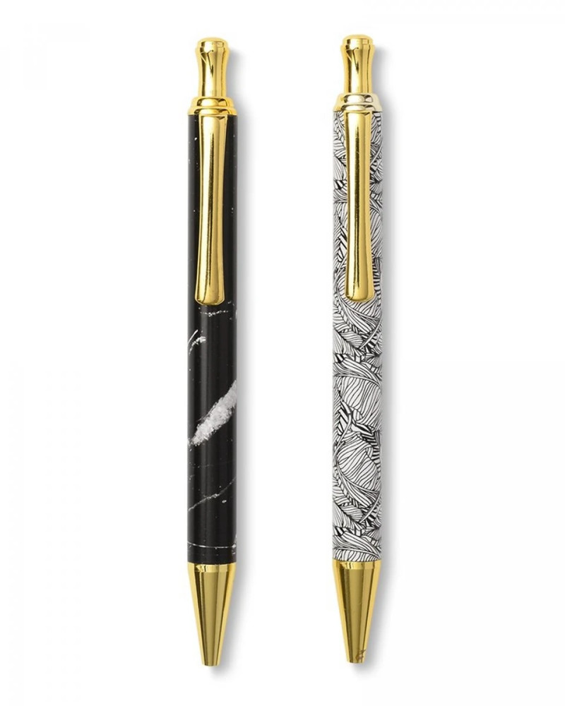 Marble and Leaf Pen Set
