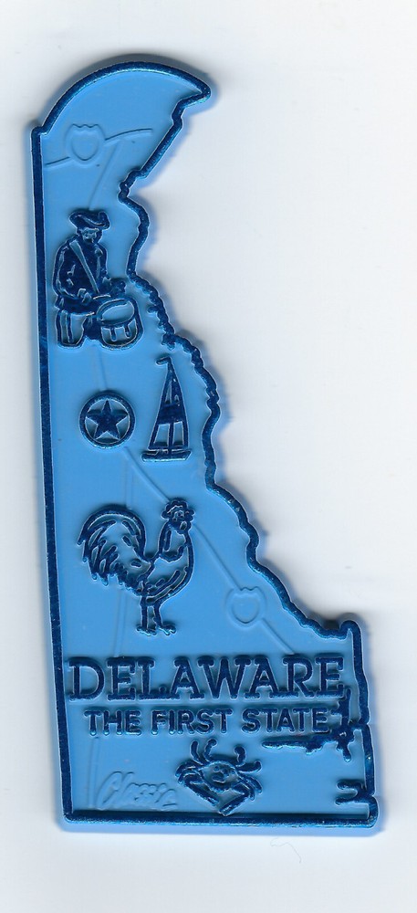 DELAWARE  "THE FIRST  STATE"    OUTLINE MAP MAGNET  NEW