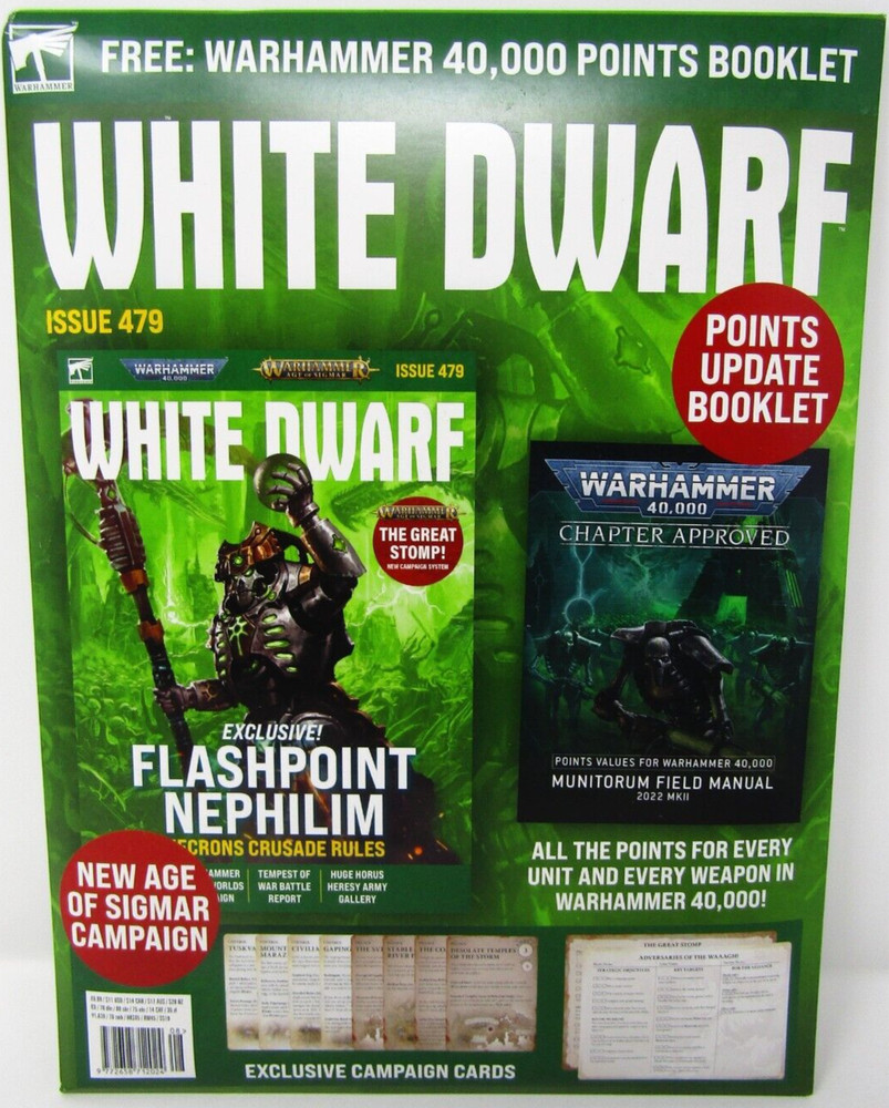 White Dwarf Issue 479 Gaming Magazine Games Workshop w/Points Update Booklet