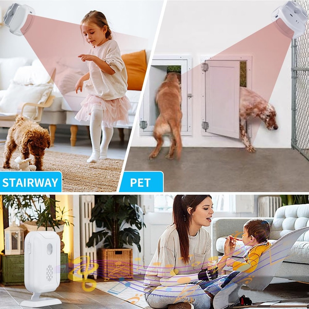 Wireless PIR Motion Sensor Detector Security Alarm Chime,Shop Store... Fast Ship
