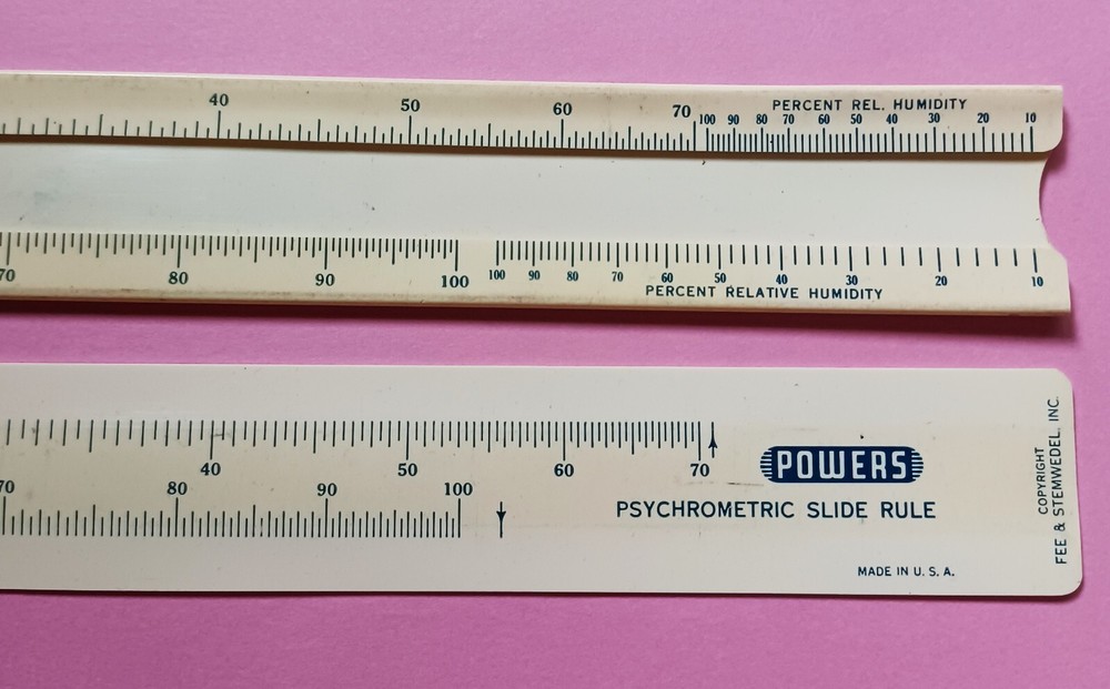 Powers Psychrometric Slide Rule - Vintage Plastic