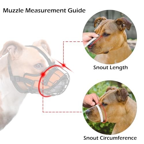 Reflective Metal Dog Muzzle for Large Breeds - Secure Wire Basket, Adjustable St