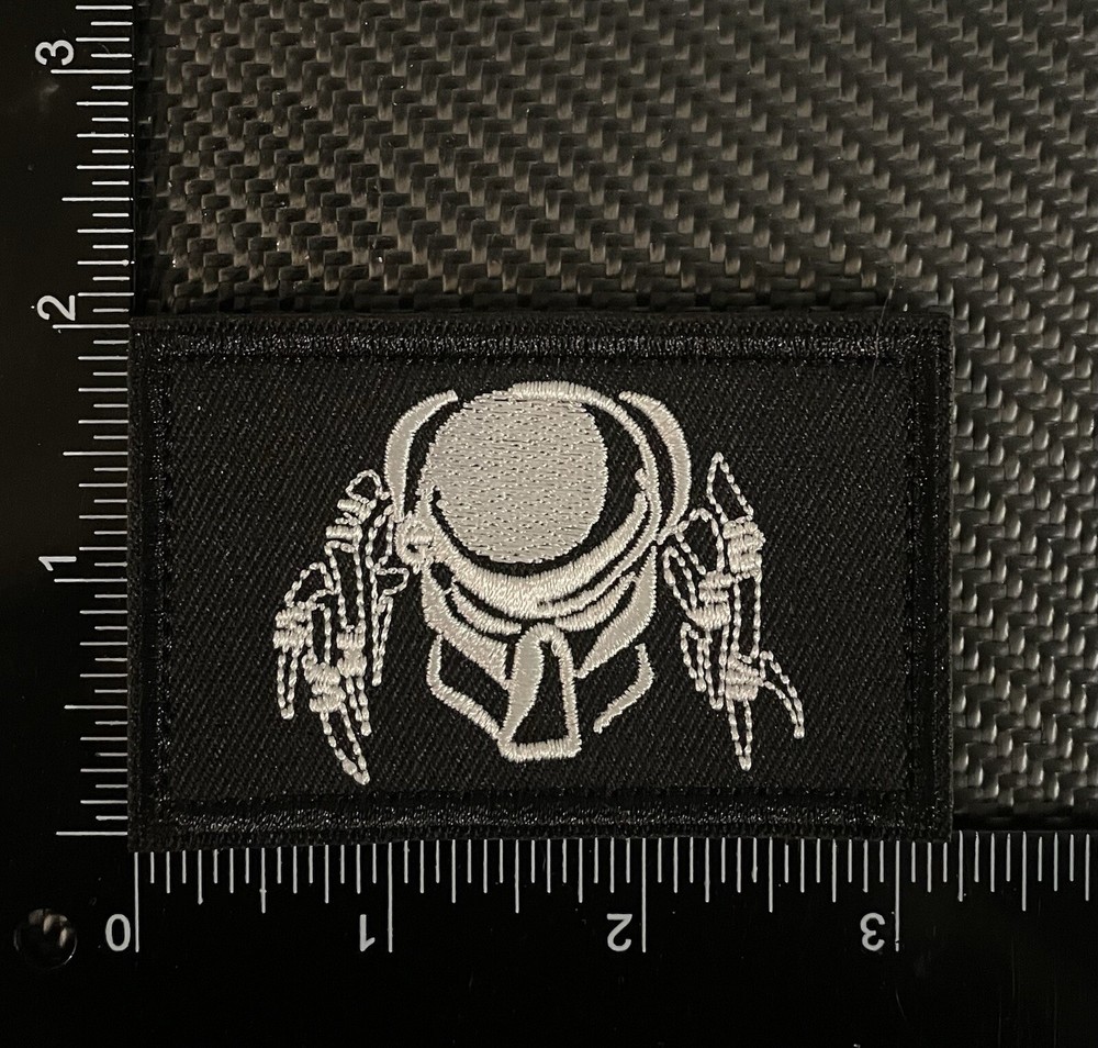 Predator Alien Tactical Military Hook Loop Patch White