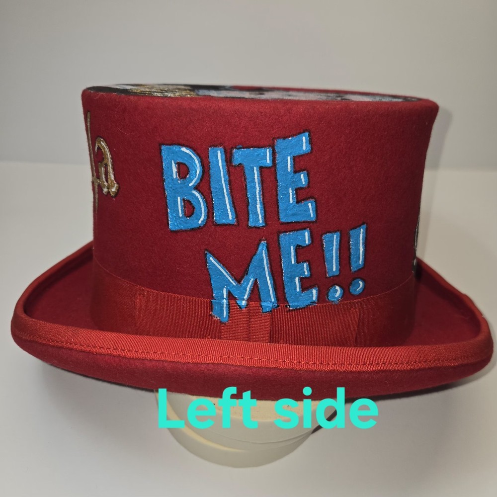 Hand Painted, Red Dracula Top Hat