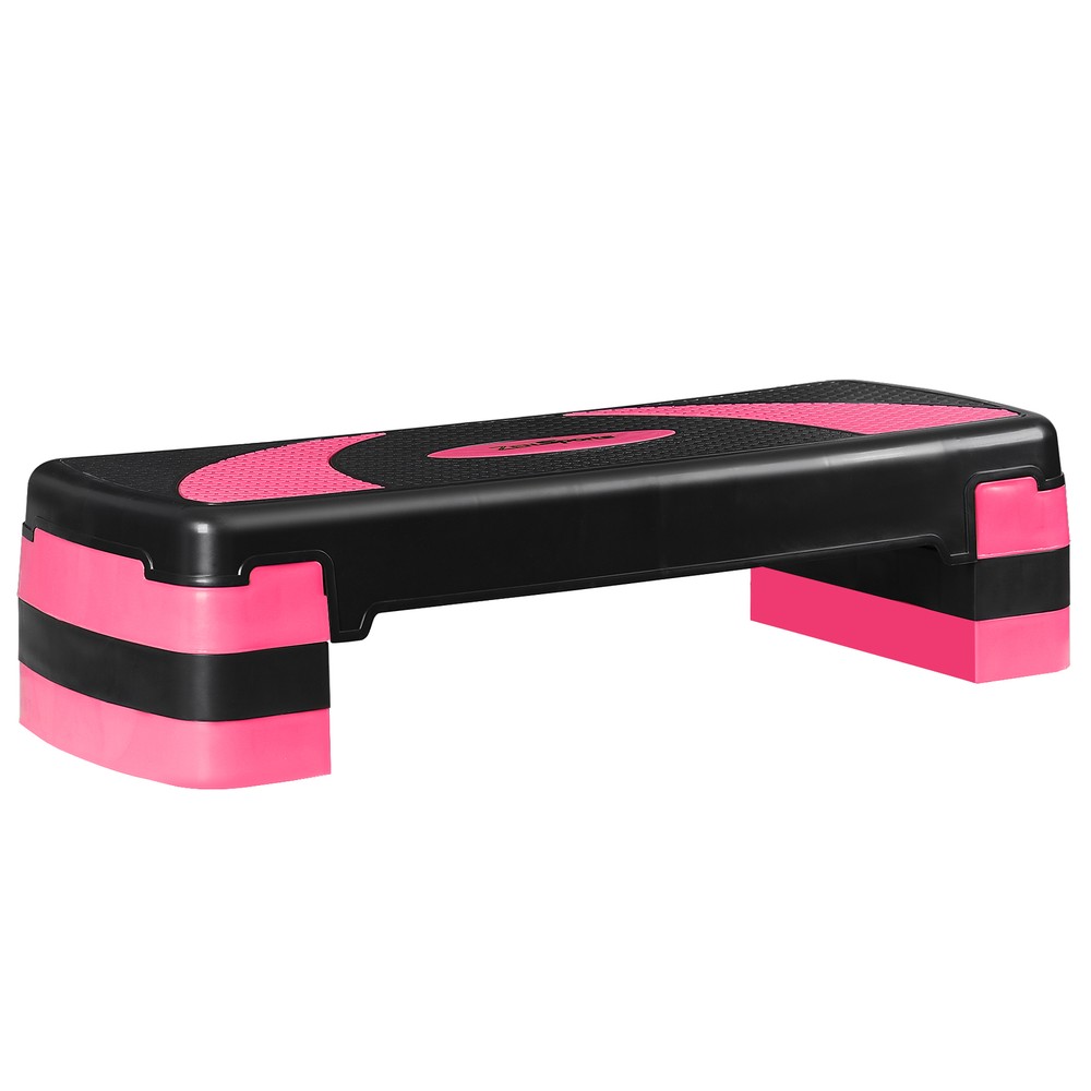 31" Adjustable Exercise Step Platform, 3-Level Height Non-Slip Surface Pink