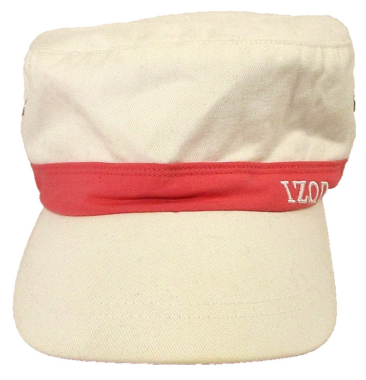 IZOD Womens 100% Cotton Golf Cap Adjustable Elastic Back One Size White