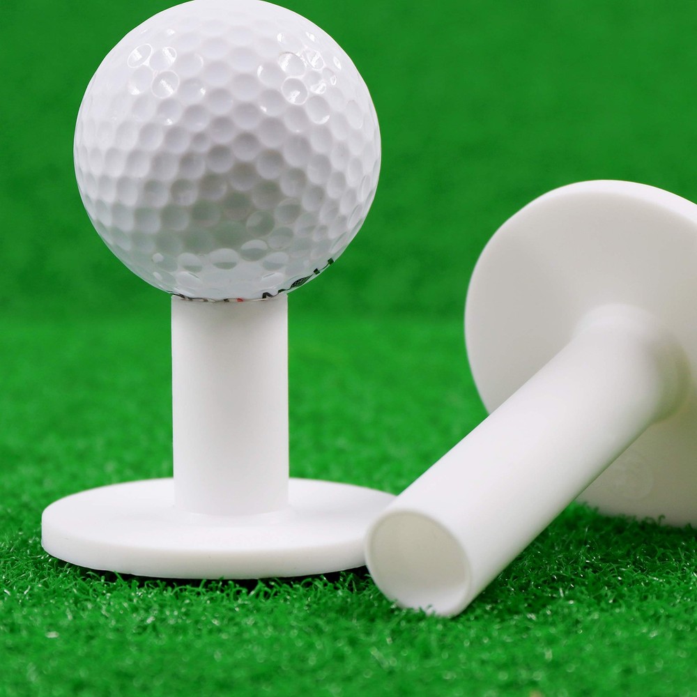 CHAMPKEY Premium Rubber Golf Tees | Excellent Durability 6 Mixed Size, White