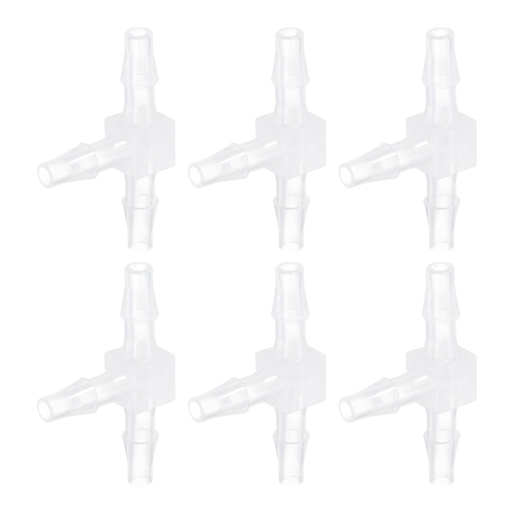 10pcs Plastic Barb Fitting, 5/32"x5/32" t Shape Tee Pipe Fitting, Clear