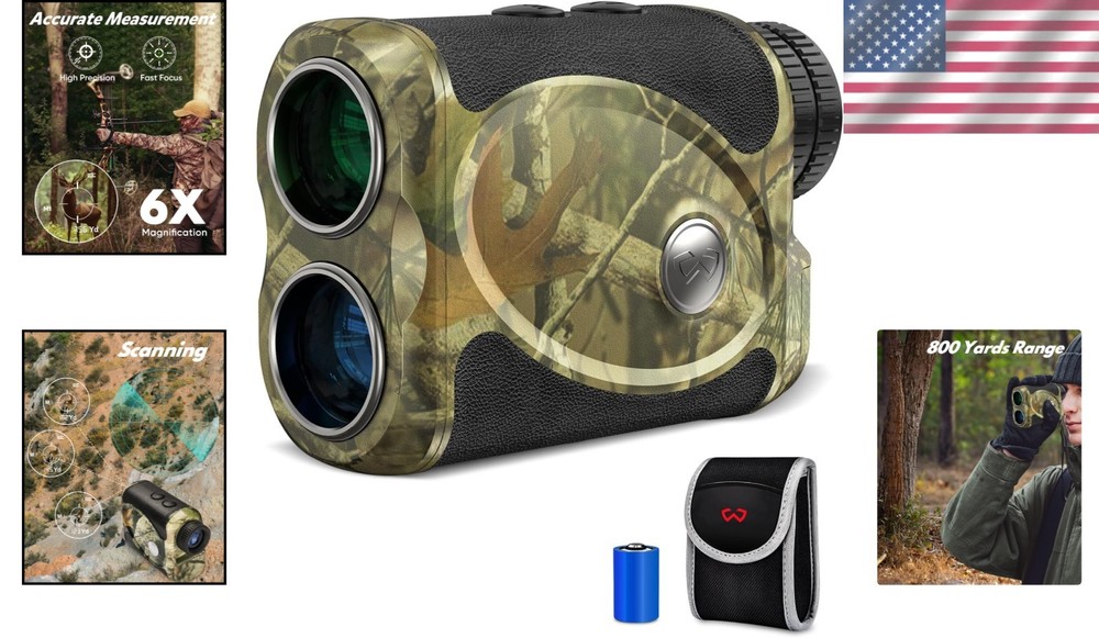 Versatile 800 Yard Laser Rangefinder for Hunting - Compact & Waterproof Design