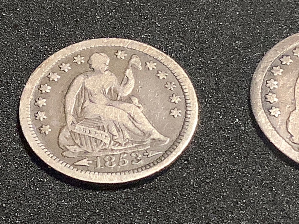 Two Half Dimes - 1853, 1853 O - #29