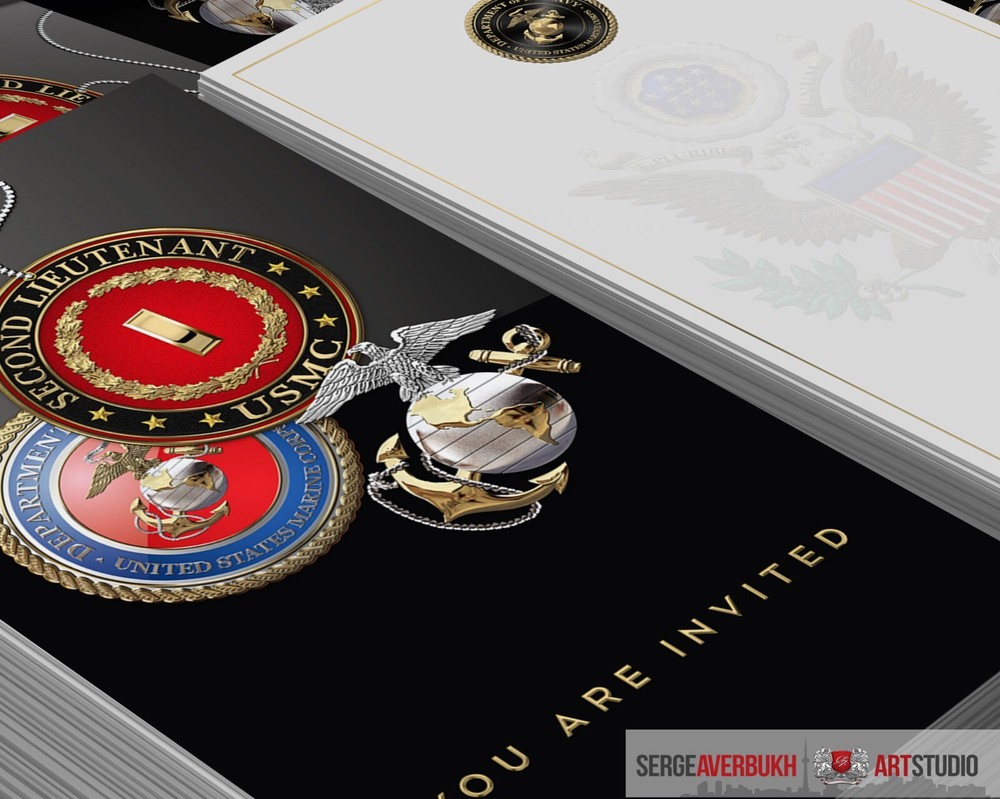 Customizable US Marine Second Lieutenant Invitation Template DIGITAL DOWNLOAD