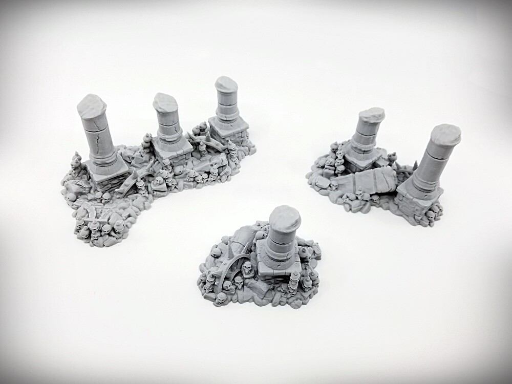 Ruined Columns - Grimdark- Deluxe Bundle (Large)- Tabletop Wargaming RPG terrain
