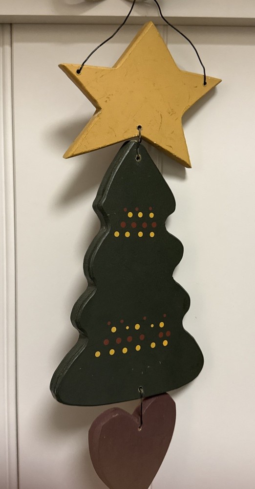Christmas Tree Wooden Hanging Decor Rustic