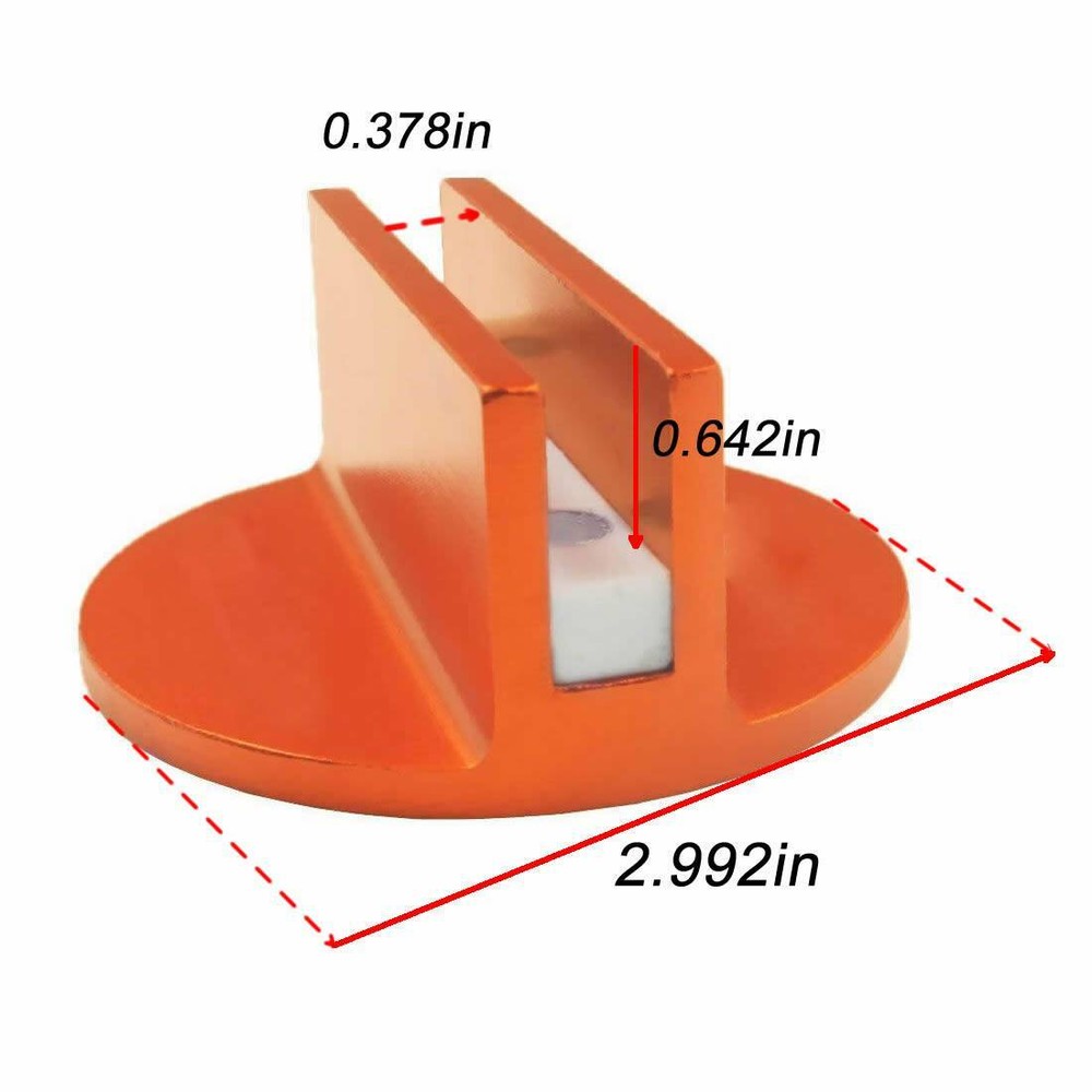 2pcs Slotted Universal Magnetic JackPad Weld Frame Rail Adapter Orange