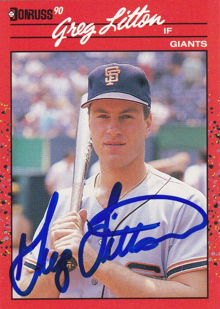 GREG LITTON SAN FRANCISCO GIANTS SIGNED CARD SEATTLE MARINERS BOSTON RED SOX