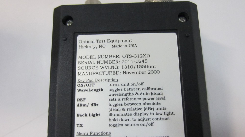 SIECOR OTS-312XD OPTICAL TEST EQUIPMENT