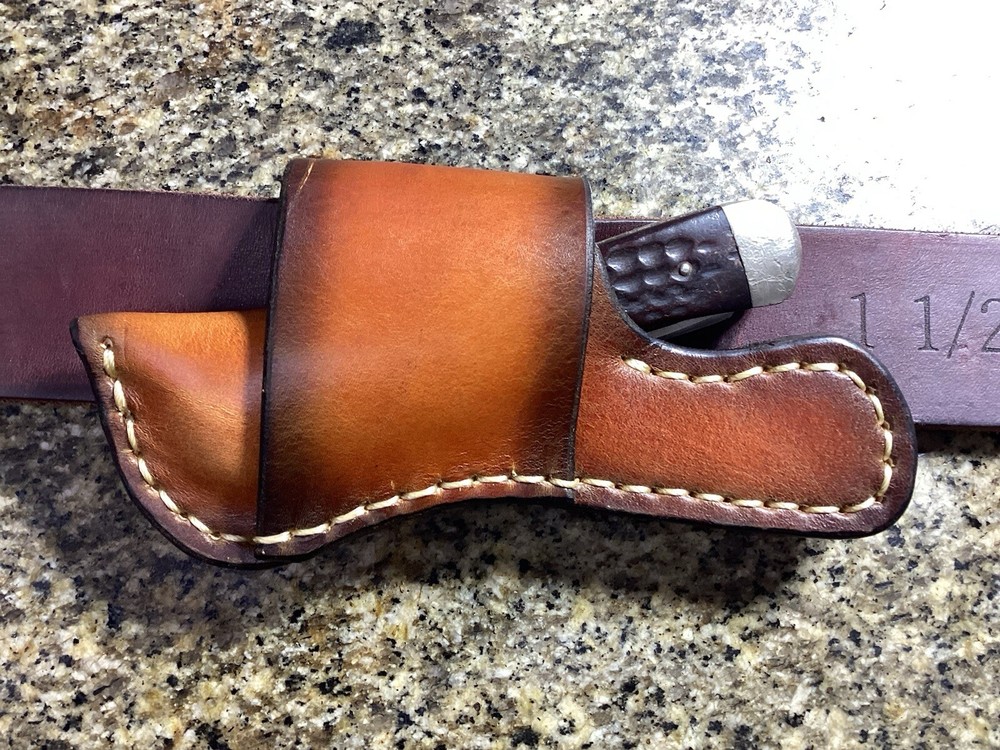 Leather Folding Knife Sheath Horizontal for Trapper Size (Sheath Only)