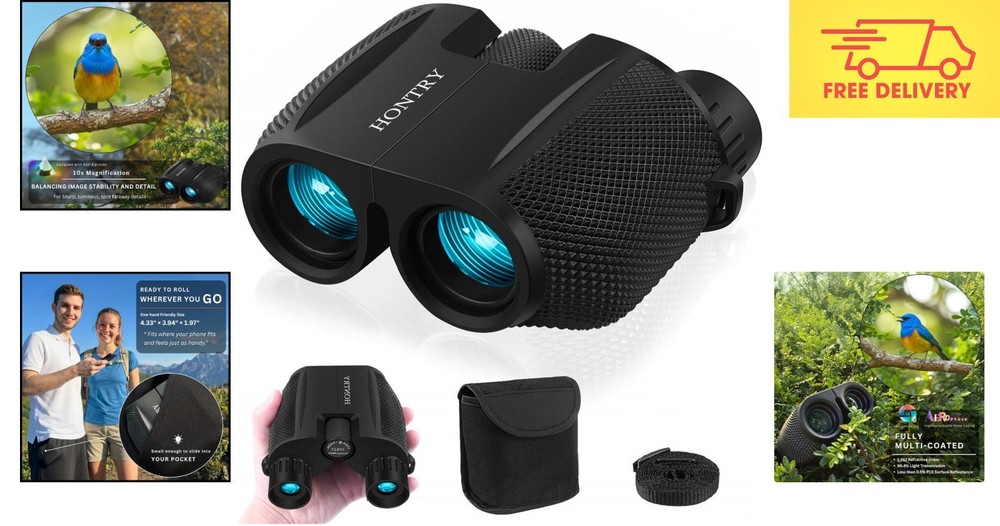 Versatile 10x25 Binoculars with Image Stabilization - Family-Friendly Adventures