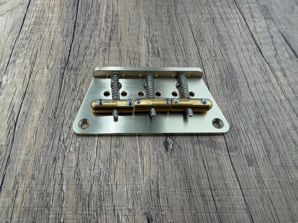 Brass Hardtail Hard Tail Fixed Guitar Bridge For 2-1/8'' String Spacing Chrome